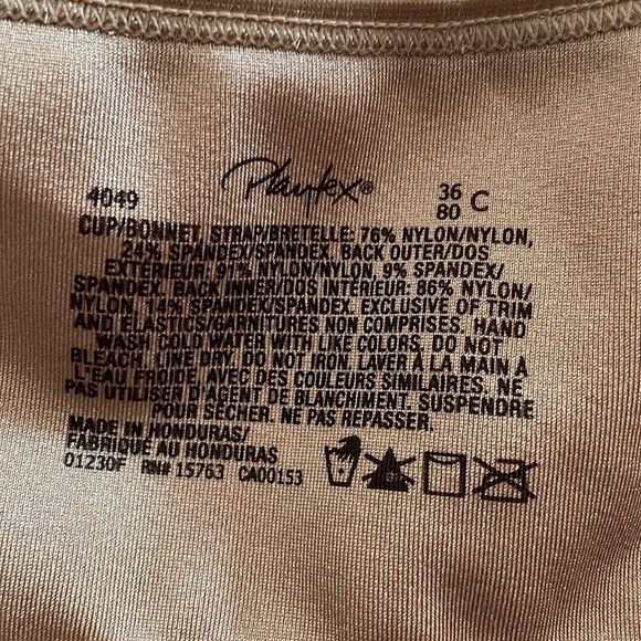 Playtex 18 Hour Bra 36C Seamless Smoothing Wirefree 4049 No Padding Beige - Picture 3 of 13
